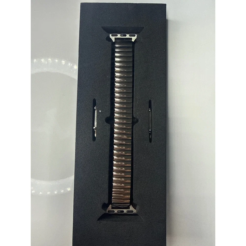Posh Tech Slink Skinny Stainless Steel Band for Apple Watch Silver Tone casual